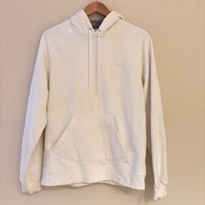 Nike Hoodie Sweatshirt White Swoosh Logo Pink Size M